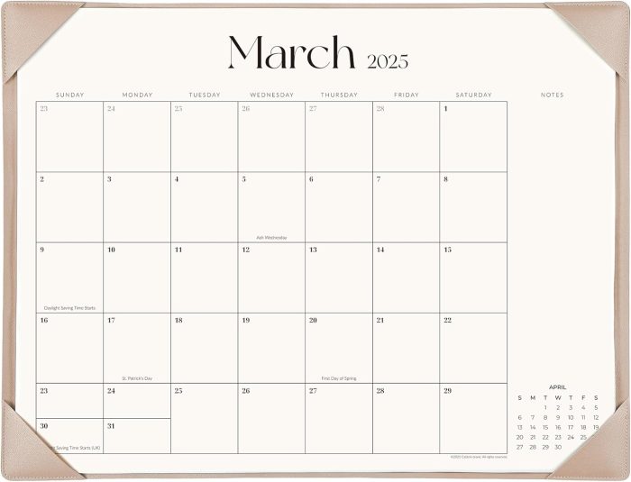 Simplified Desk Calendar 2025-2026 with Desktop Mat, Cabbrix Large Desk Pad Calendar 21" x 16-1/2" Inch Runs From January 2025 to June 2026, Desk Blotter Calendar for Home School and Office (Apricot)