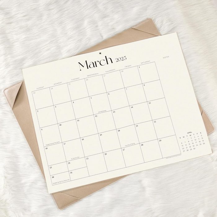 Simplified Desk Calendar 2025-2026 with Desktop Mat, Cabbrix Large Desk Pad Calendar 21" x 16-1/2" Inch Runs From January 2025 to June 2026, Desk Blotter Calendar for Home School and Office (Apricot) - Image 3