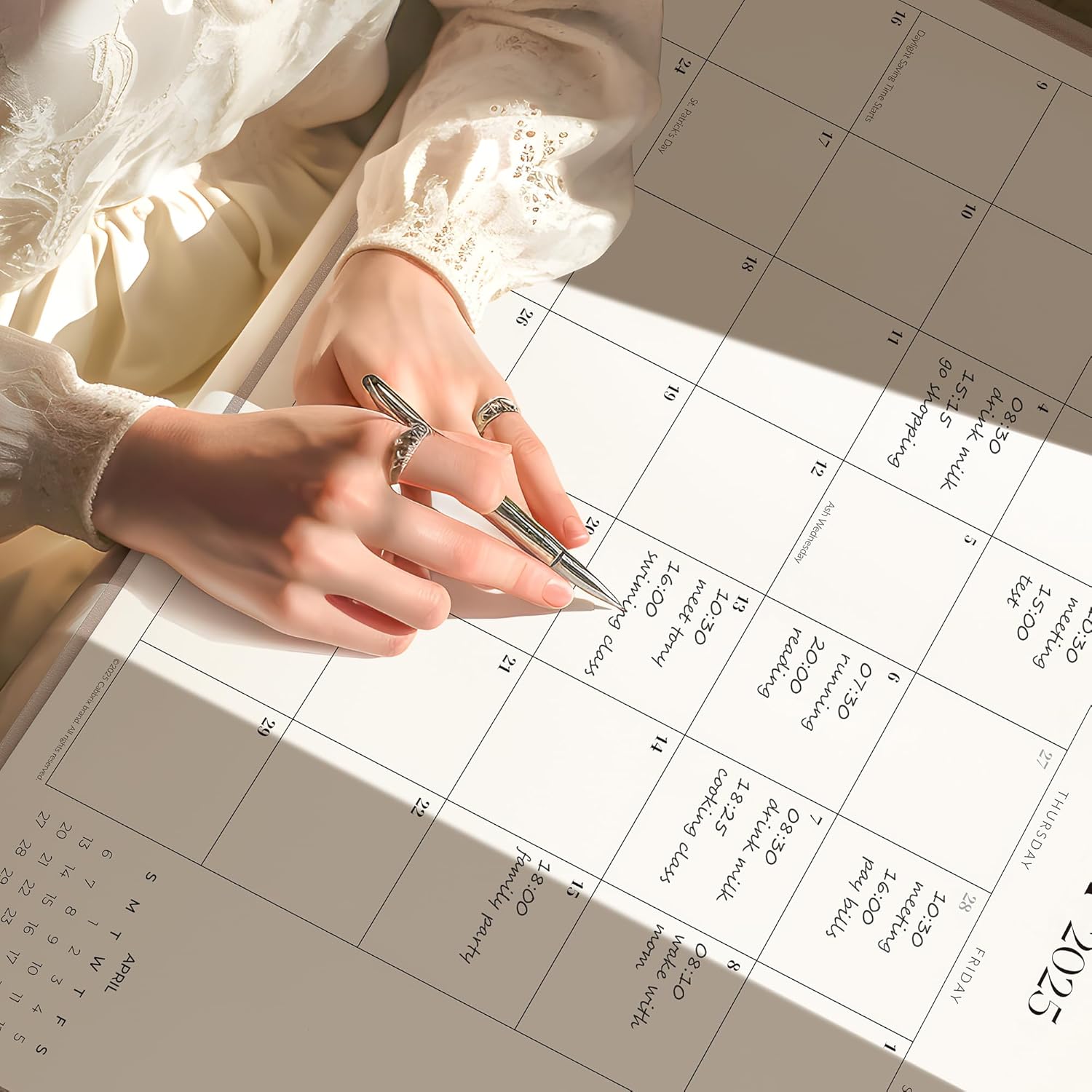 Simplified Desk Calendar 2025-2026 with Desktop Mat, Cabbrix Large Desk Pad Calendar 21" x 16-1/2" Inch Runs From January 2025 to June 2026, Desk Blotter Calendar for Home School and Office (Apricot) - Image 5