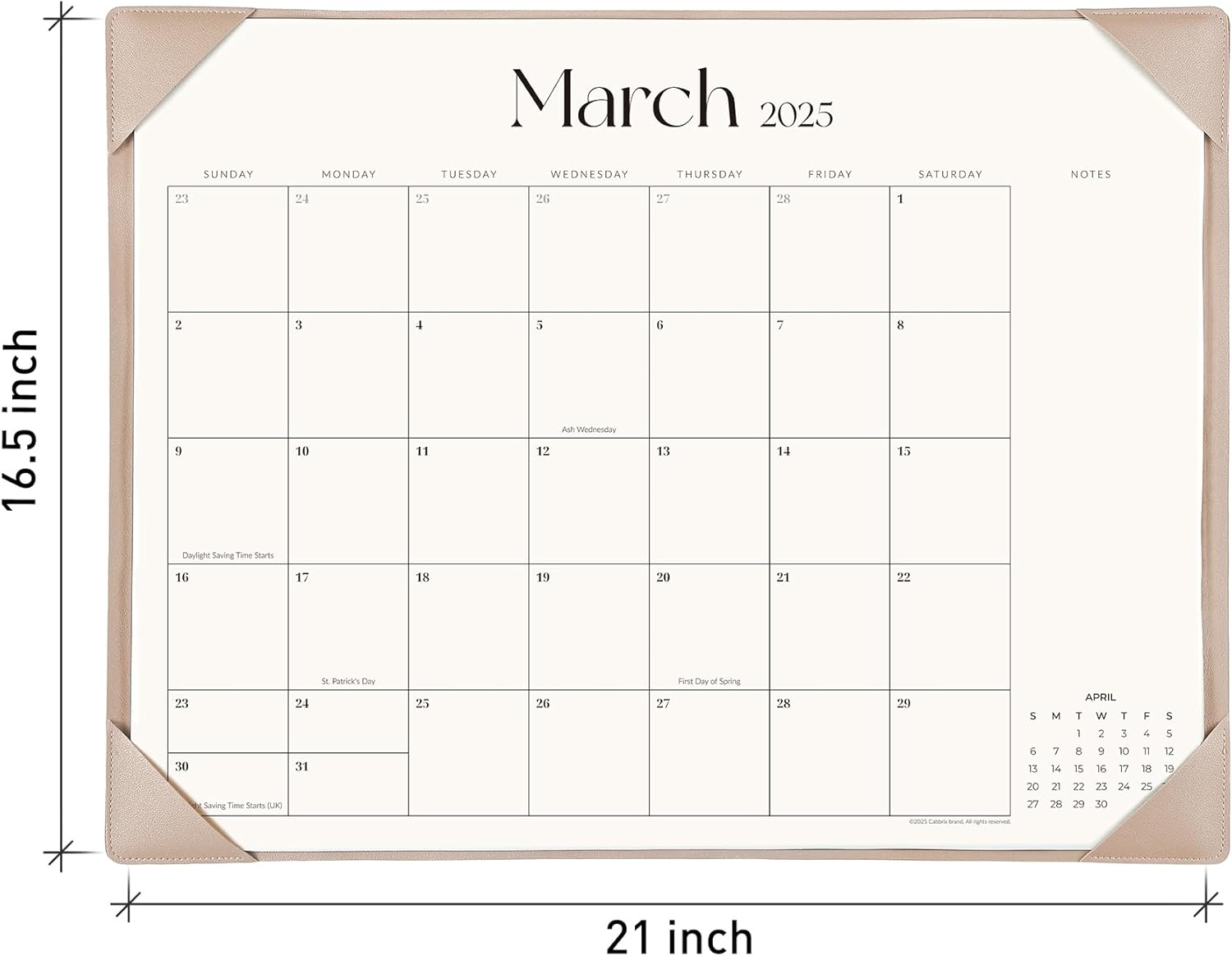 Simplified Desk Calendar 2025-2026 with Desktop Mat, Cabbrix Large Desk Pad Calendar 21" x 16-1/2" Inch Runs From January 2025 to June 2026, Desk Blotter Calendar for Home School and Office (Apricot) - Image 6